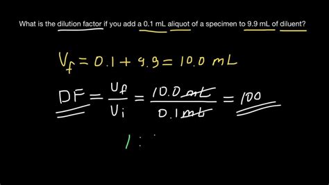 how to calculate total dilution